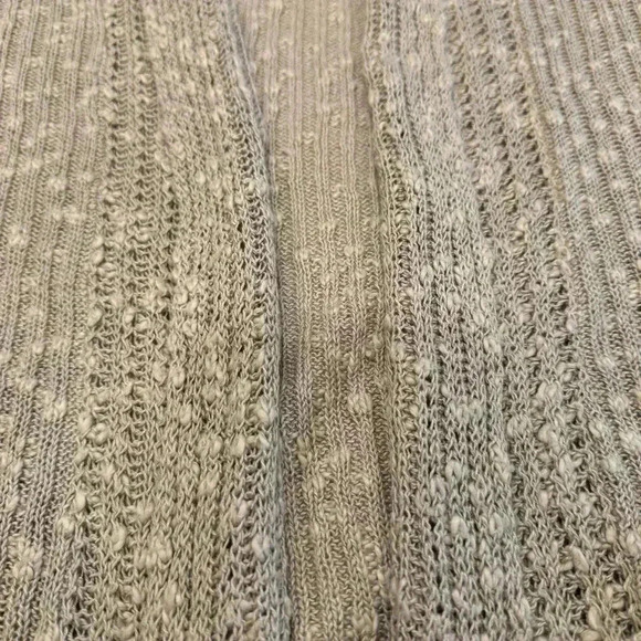 EILEEN FISHER Cardigan SP Cotton Linen Ribbed Slub Open Front Long Sleeve Beige - Picture 8 of 10